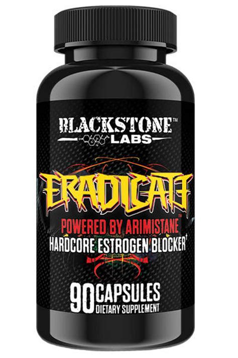 Details Eradicate by Blackstone Labs Eradicate can be used with any prohormone to reduce any possible water retention, eliminate the chance of the development of male breast tissue, and increase sex drive. . Blackstone labs eradicate